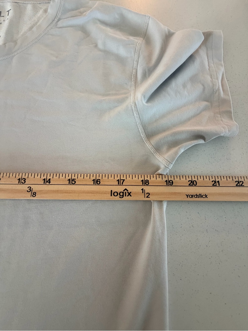BYLT drop cut Lux V-Neck Tee in off-white - Picture 4 of 4